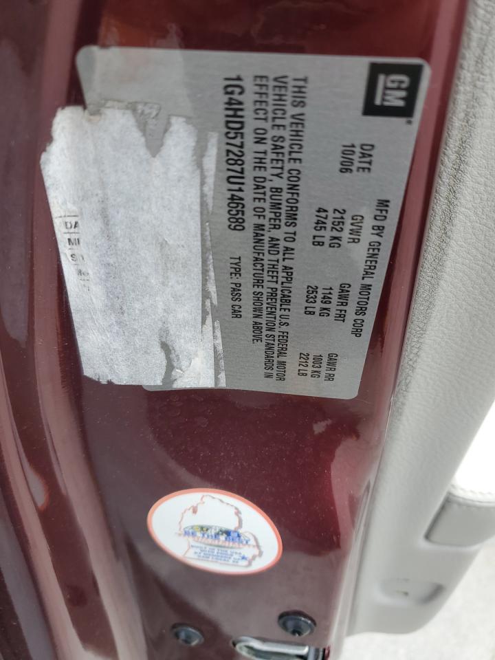 2007 Buick Lucerne Cxl VIN: 1G4HD57287U146589 Lot: 56482365