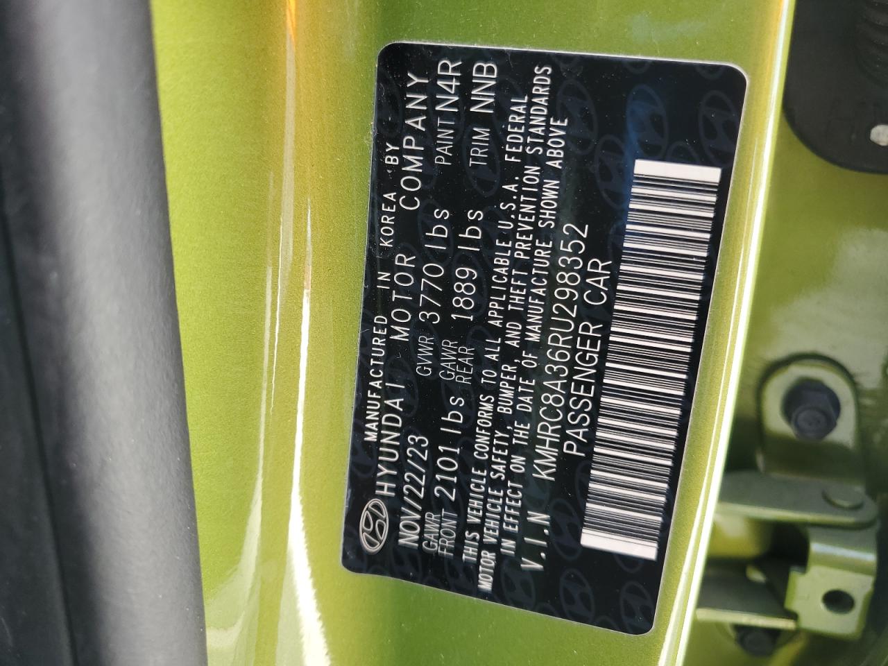 2024 Hyundai Venue Sel VIN: KMHRC8A36RU298352 Lot: 54899765