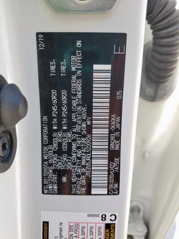 2020 Toyota 4Runner Sr5 VIN: JTEZU5JR0L5220926 Lot: 57238995