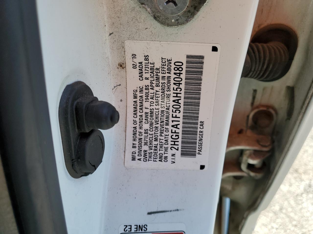 2010 Honda Civic Lx VIN: 2HGFA1F50AH540480 Lot: 58222735