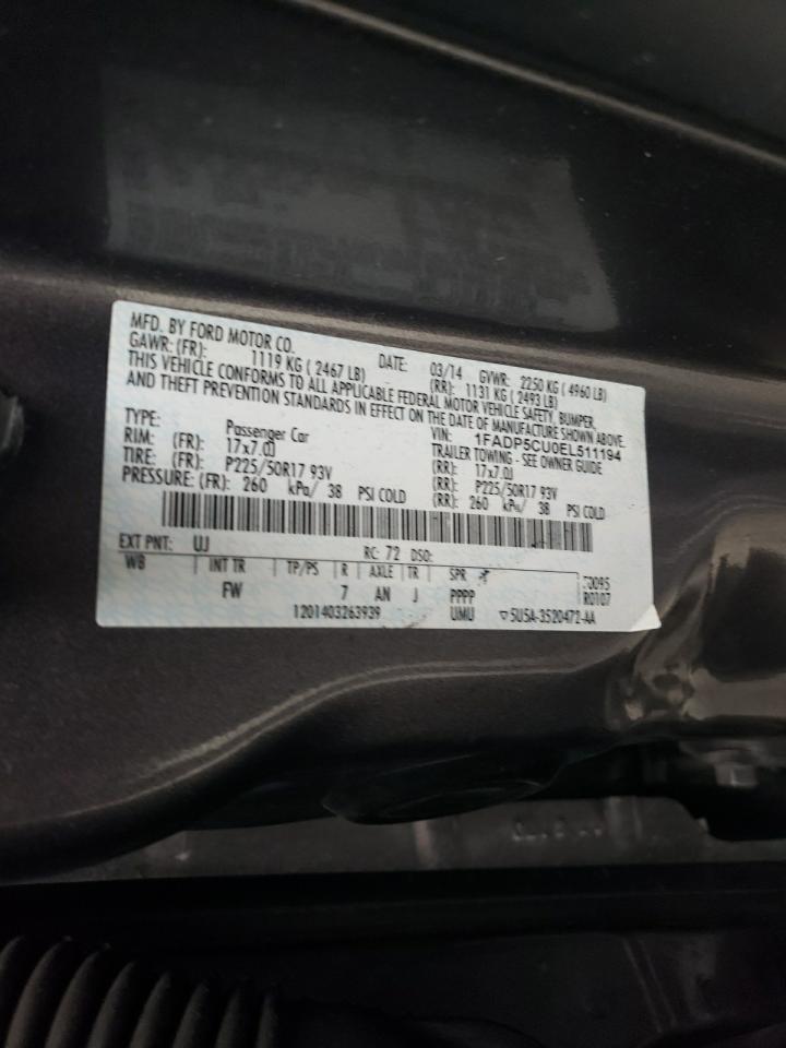 2014 Ford C-Max Premium VIN: 1FADP5CU0EL511194 Lot: 55844435