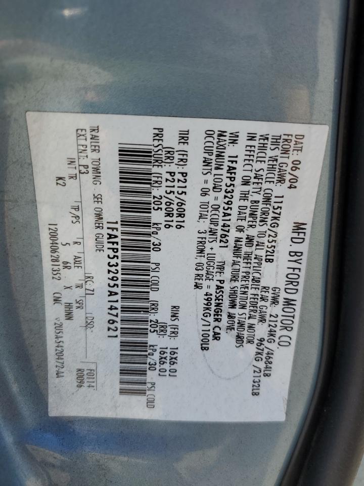 2005 Ford Taurus Se VIN: 1FAFP53295A147621 Lot: 58904295