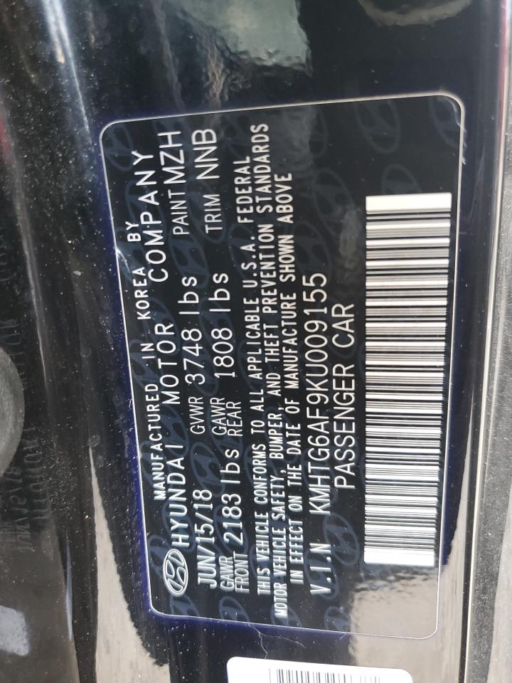 2019 Hyundai Veloster Base VIN: KMHTG6AF9KU009155 Lot: 57044855
