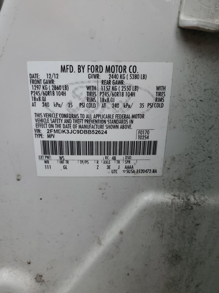 2013 Ford Edge Sel VIN: 2FMDK3JC9DBB52624 Lot: 56747505