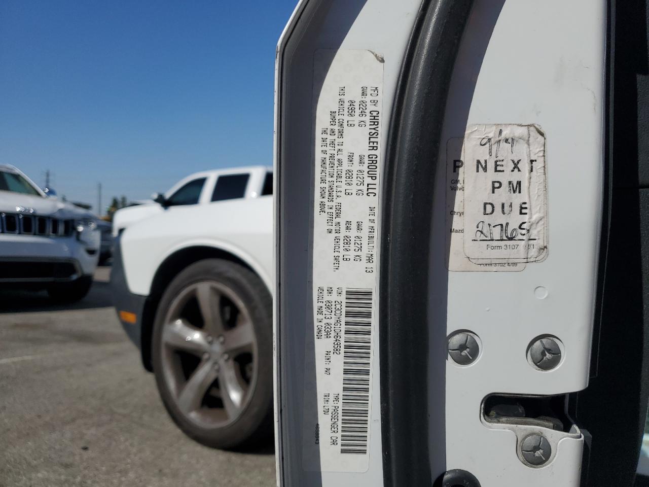 2013 Dodge Challenger Sxt VIN: 2C3CDYAG1DH649582 Lot: 57182025