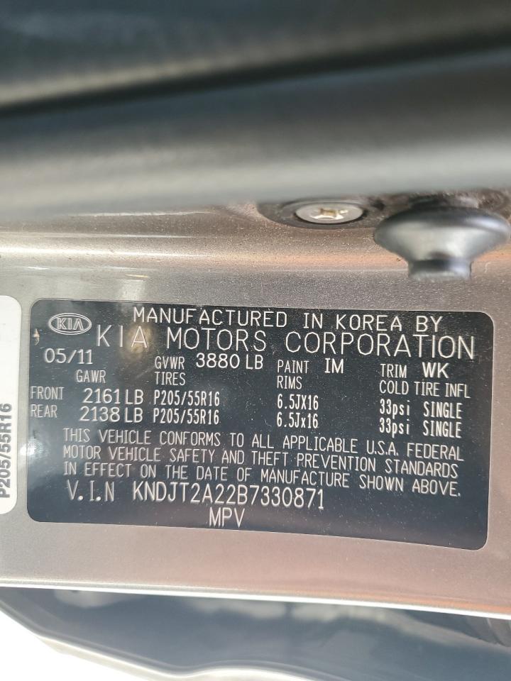 2011 Kia Soul + VIN: KNDJT2A22B7330871 Lot: 56785505