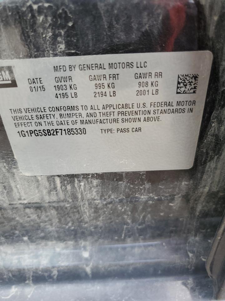 2015 Chevrolet Cruze Ltz VIN: 1G1PG5SB2F7185330 Lot: 58521435