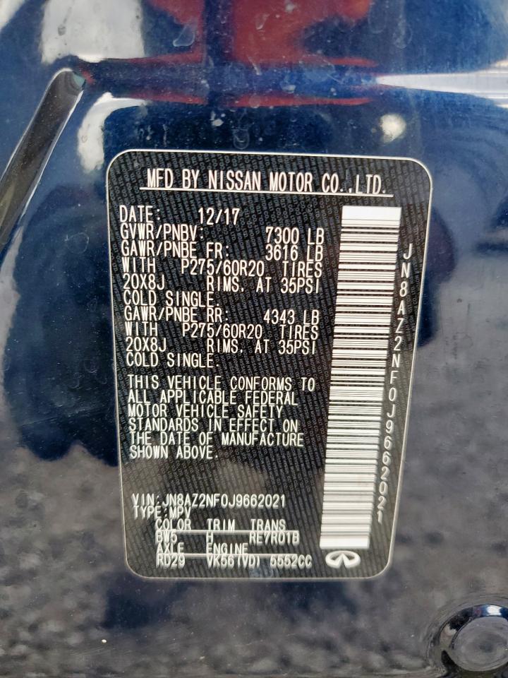 2018 Infiniti Qx80 Base VIN: JN8AZ2NF0J9662021 Lot: 56381815