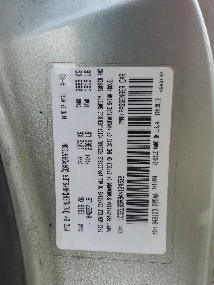 2004 Chrysler Sebring Limited VIN: 1C3EL65R94N124532 Lot: 54934805
