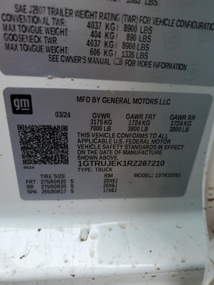 2024 GMC Sierra K1500 Elevation-L VIN: 1GTRUJEK1RZ287210 Lot: 57265475