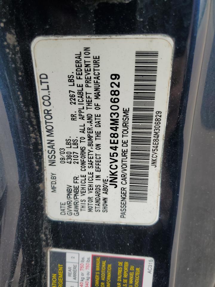 2004 Infiniti G35 VIN: JNKCV54E84M306829 Lot: 55410435