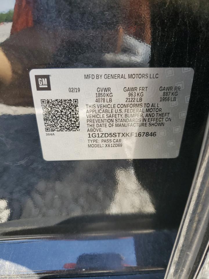 2019 Chevrolet Malibu Lt VIN: 1G1ZD5STXKF167846 Lot: 56946125