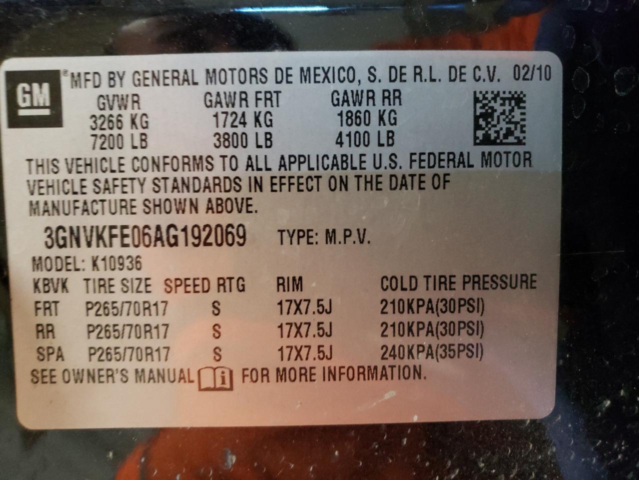 2010 Chevrolet Avalanche Lt VIN: 3GNVKFE06AG192069 Lot: 50096895