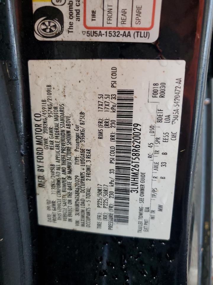 2008 Lincoln Mkz VIN: 3LNHM26T58R620029 Lot: 56697625
