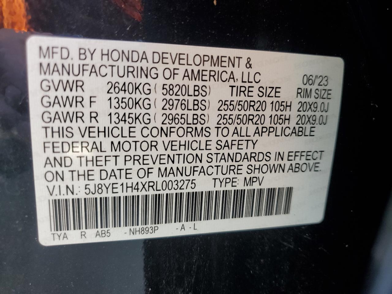 2024 Acura Mdx Technology VIN: 5J8YE1H4XRL003275 Lot: 57289655