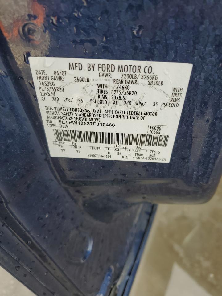 2007 Lincoln Mark Lt VIN: 5LTPW18537FJ10466 Lot: 54883015