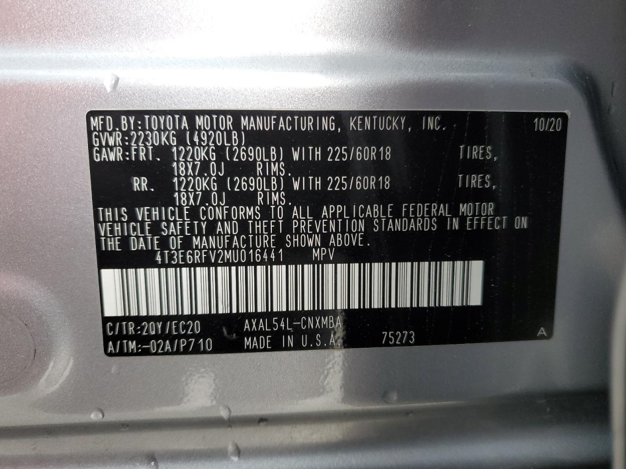 2021 Toyota Rav4 Xse VIN: 4T3E6RFV2MU016441 Lot: 57090975
