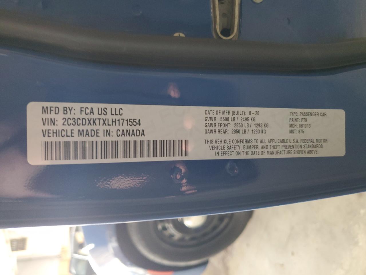 2020 Dodge Charger Police VIN: 2C3CDXKTXLH171554 Lot: 55945225