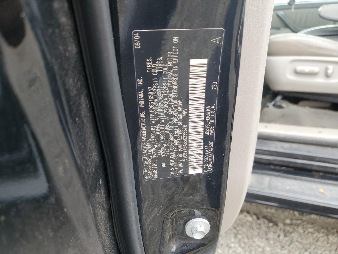 2005 Toyota Sequoia Limited VIN: 5TDBT48A85S235576 Lot: 56965505