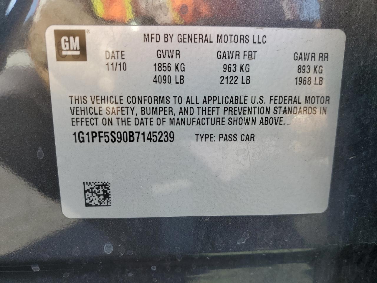 2011 Chevrolet Cruze Lt VIN: 1G1PF5S90B7145239 Lot: 56217545
