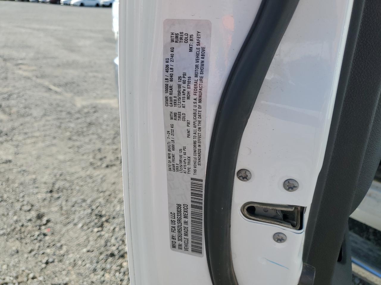 2024 Ram 2500 Big Horn VIN: 3C6UR5DL5RG338356 Lot: 56559615
