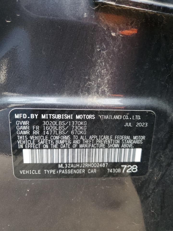 2024 Mitsubishi Mirage Es VIN: ML32AUHJ2RH002487 Lot: 56988385