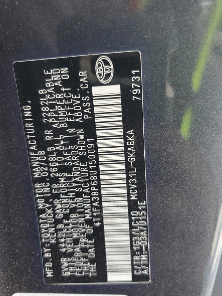 4t1fa38p68u150091 4T1FA38P68U150091 2008 Toyota Camry Solara Se