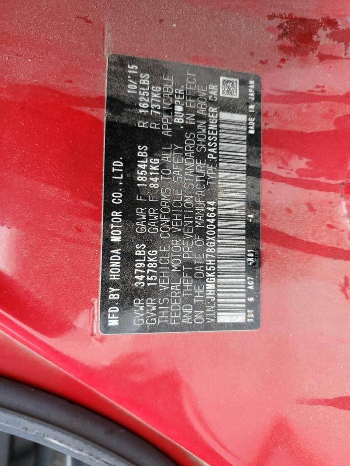 2016 Honda Fit Ex VIN: JHMGK5H78GX004644 Lot: 55828265