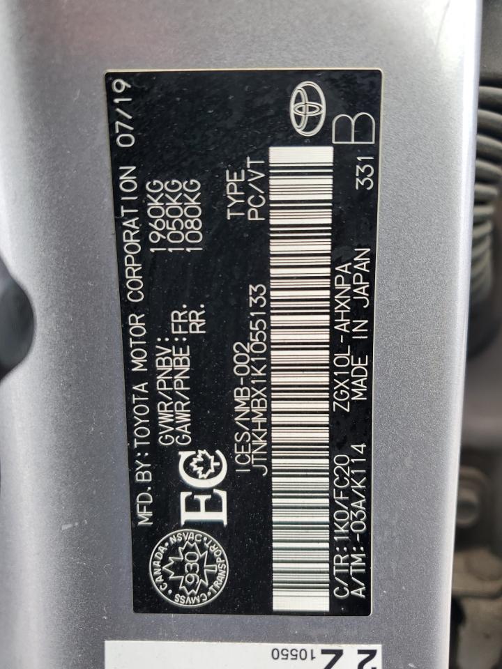 2019 Toyota C-Hr Xle VIN: JTNKHMBX1K1055133 Lot: 56564085