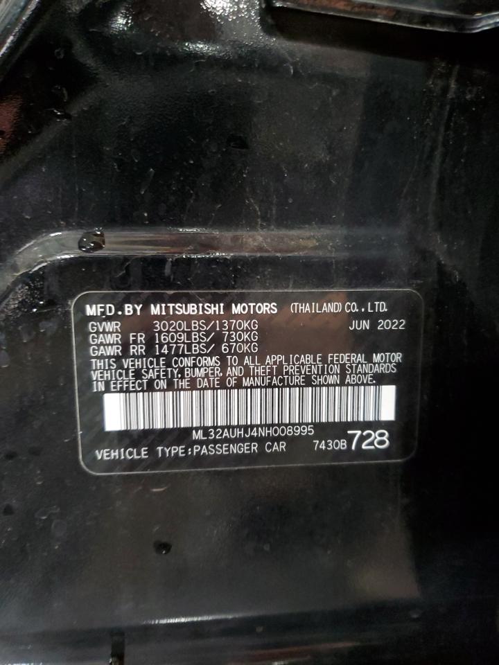 2022 Mitsubishi Mirage Es VIN: ML32AUHJ4NH008995 Lot: 59229685