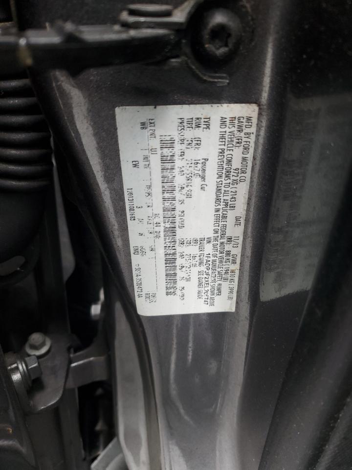 2014 Ford Focus Se VIN: 1FADP3F2XEL205747 Lot: 57049485