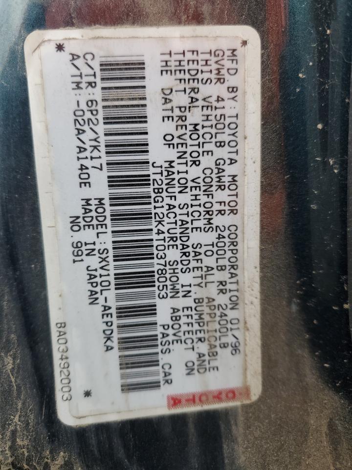 1996 Toyota Camry Dx VIN: JT2BG12K4T0378053 Lot: 56704305