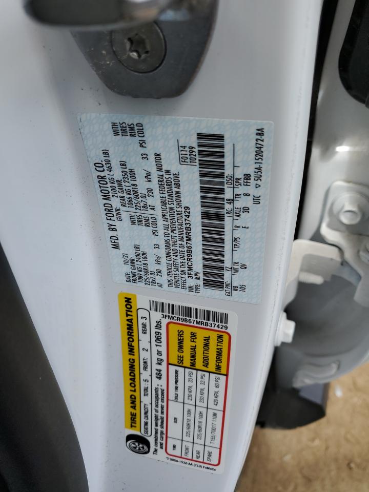 2021 Ford Bronco Sport Big Bend VIN: 3FMCR9B67MRB37429 Lot: 56657035