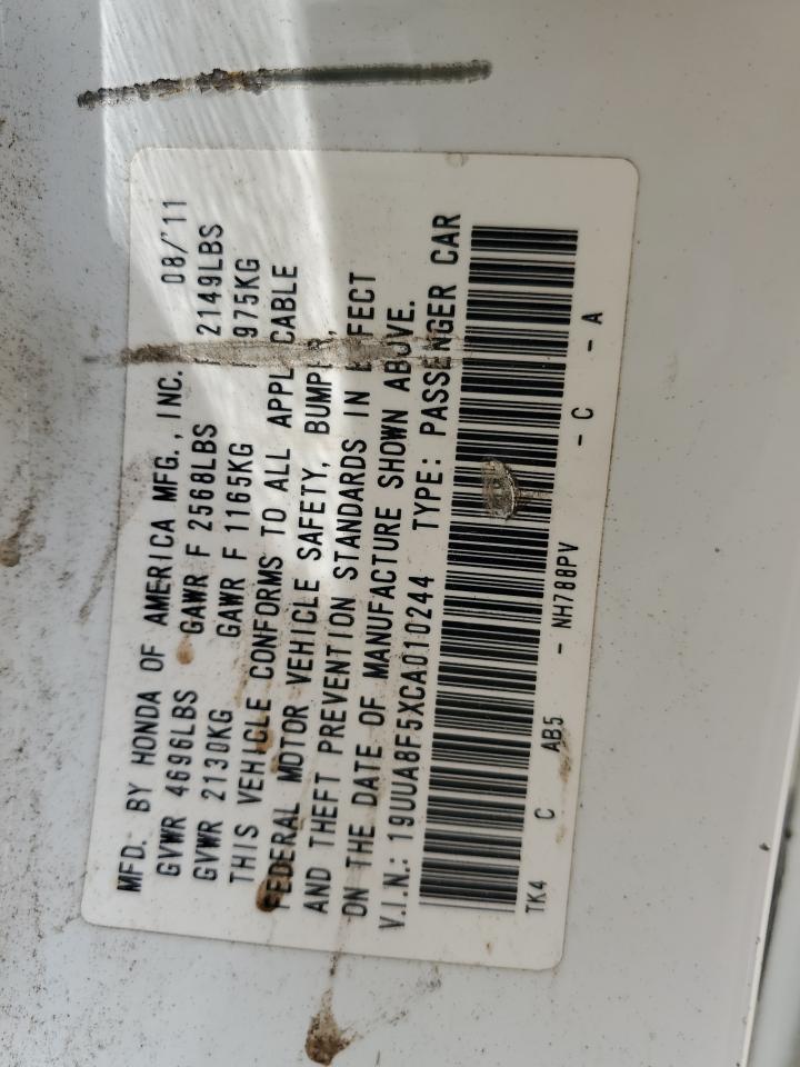 2012 Acura Tl VIN: 19UUA8F5XCA010244 Lot: 56526795