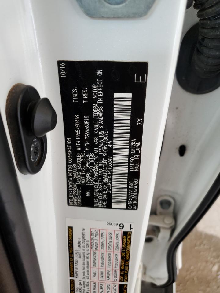 2017 Lexus Gx 460 Premium VIN: JTJJM7FX1H5155349 Lot: 55975095