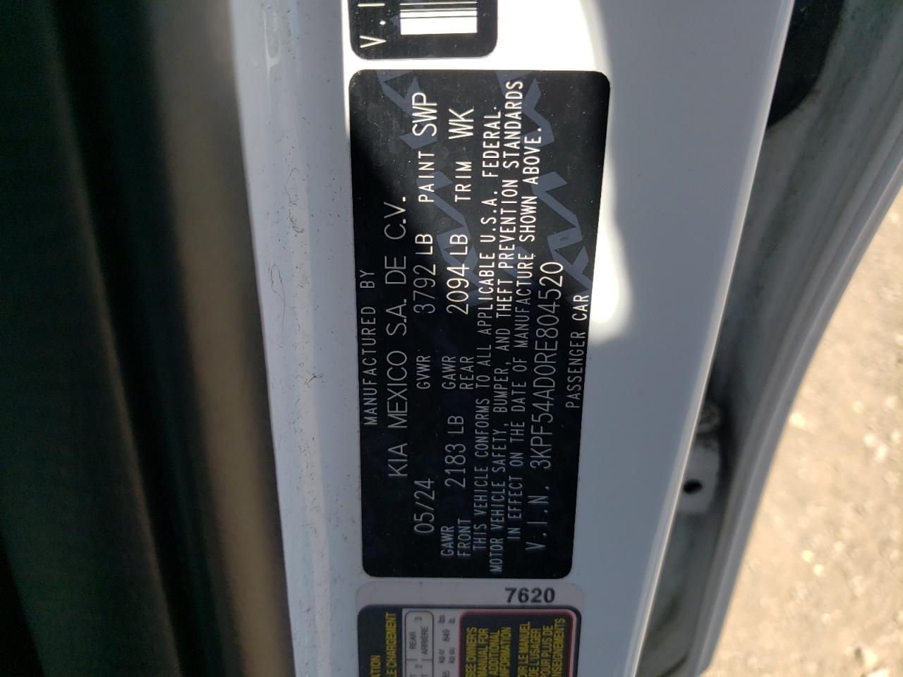 2024 Kia Forte Gt Line VIN: 3KPF54AD0RE804520 Lot: 52879255
