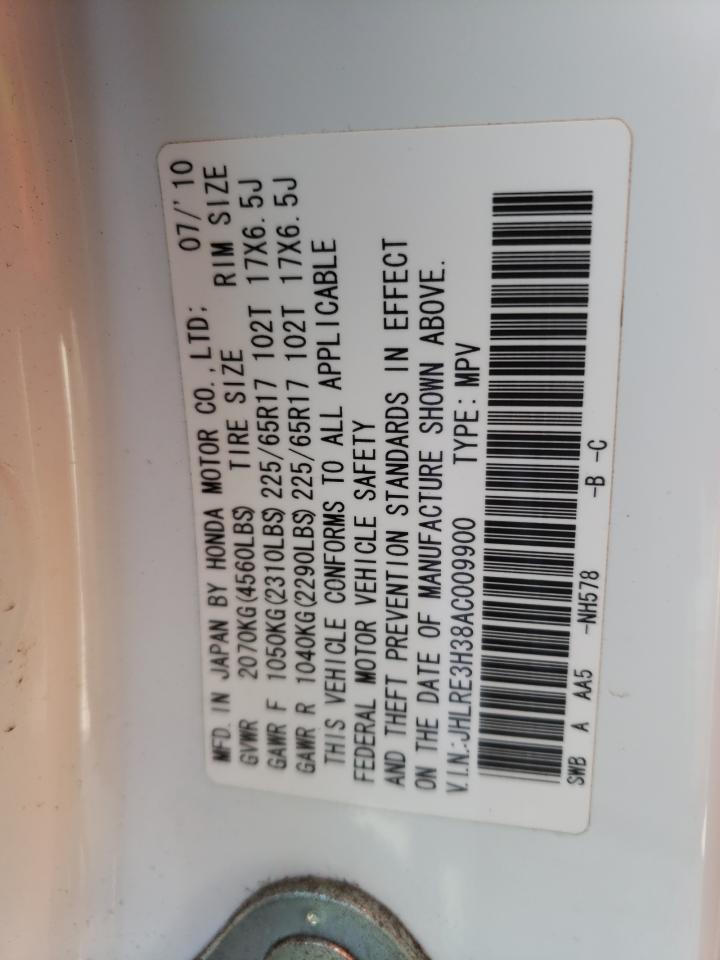 2010 Honda Cr-V Lx VIN: JHLRE3H38AC009900 Lot: 56062105