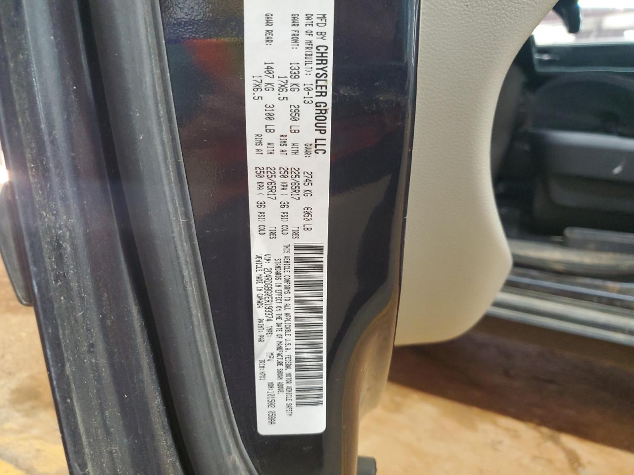 2014 Dodge Grand Caravan Se VIN: 2C4RDGBG0ER193374 Lot: 56789655
