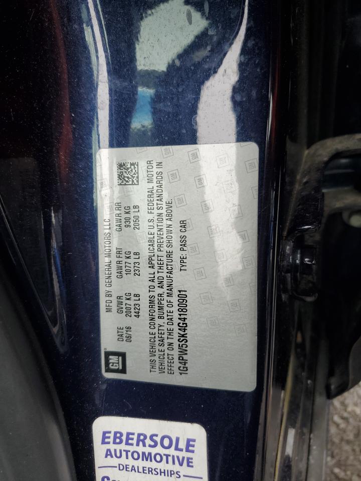 2016 Buick Verano Sport Touring VIN: 1G4PW5SK4G4180901 Lot: 58604045