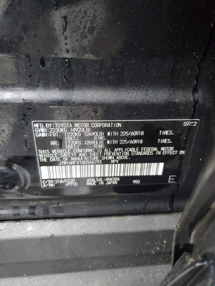 2022 Toyota Rav4 Se VIN: JTM16RFV1ND066793 Lot: 57173625