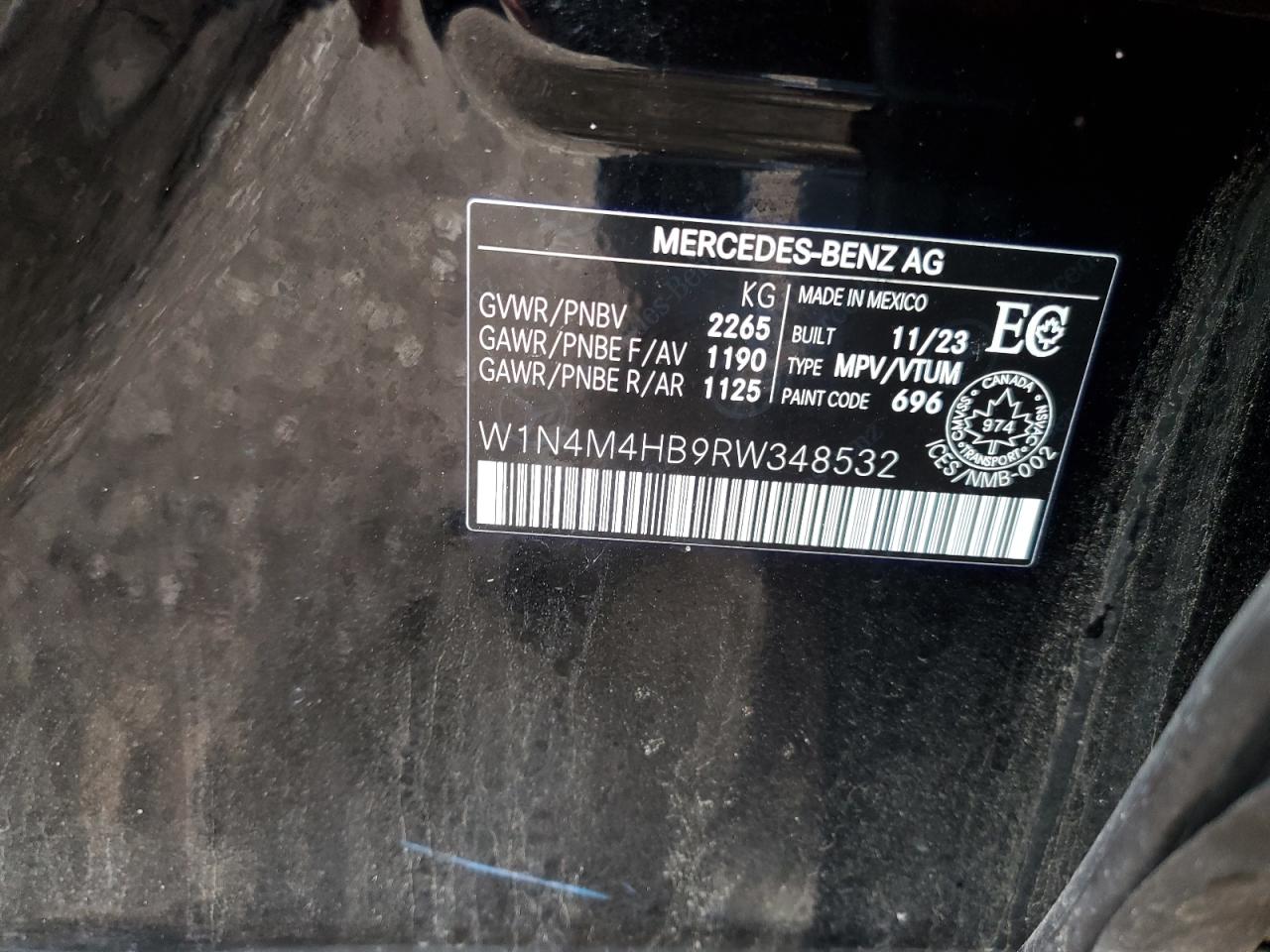 2024 Mercedes-Benz Glb 250 4Matic VIN: W1N4M4HB9RW348532 Lot: 53555025