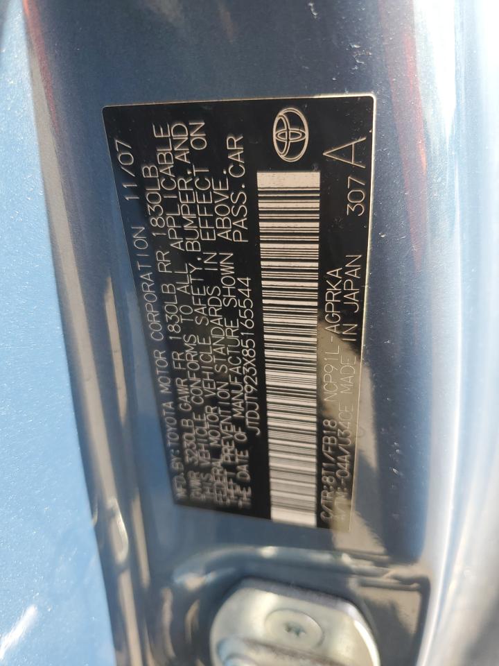 2008 Toyota Yaris VIN: JTDJT923X85165544 Lot: 56475625