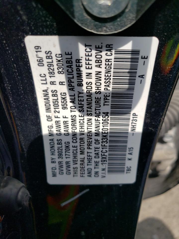 2019 Honda Civic Ex VIN: 19XFC1F33KE010654 Lot: 56699655