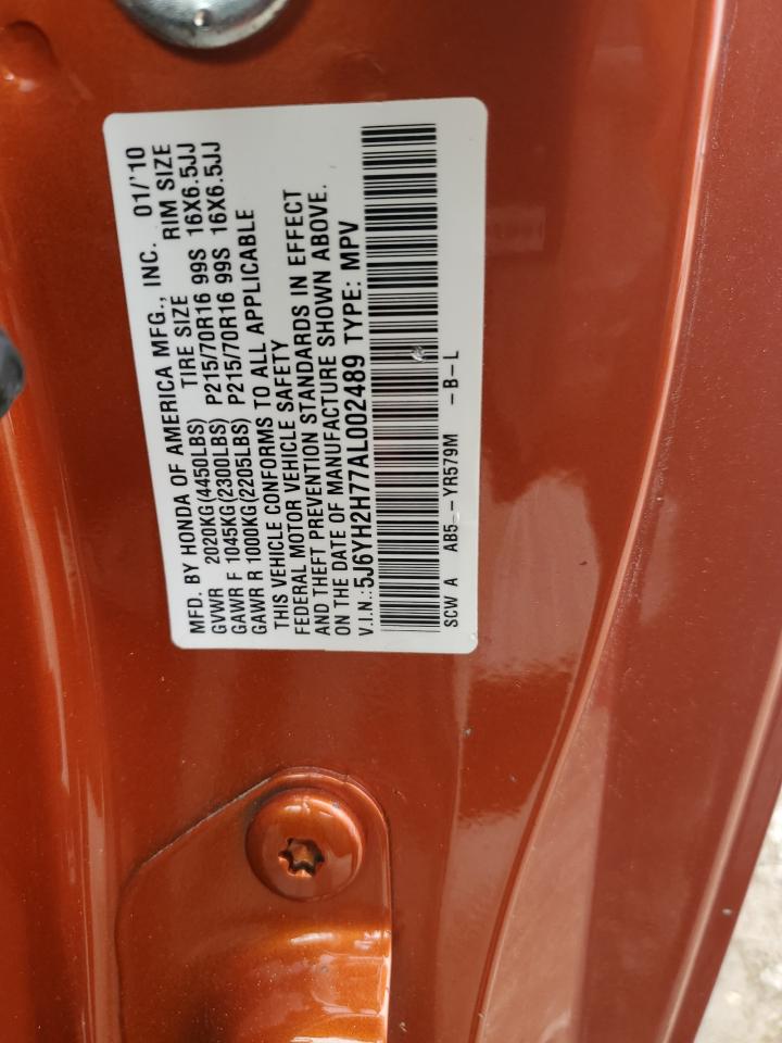 2010 Honda Element Ex VIN: 5J6YH2H77AL002489 Lot: 56160815