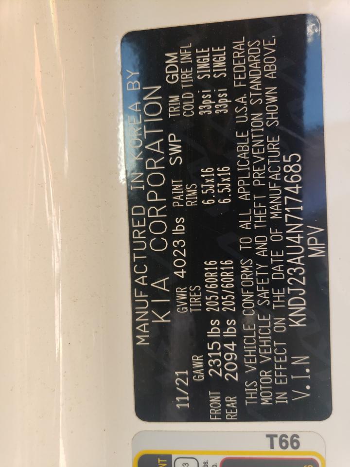 2022 Kia Soul Lx VIN: KNDJ23AU4N7174685 Lot: 57098415