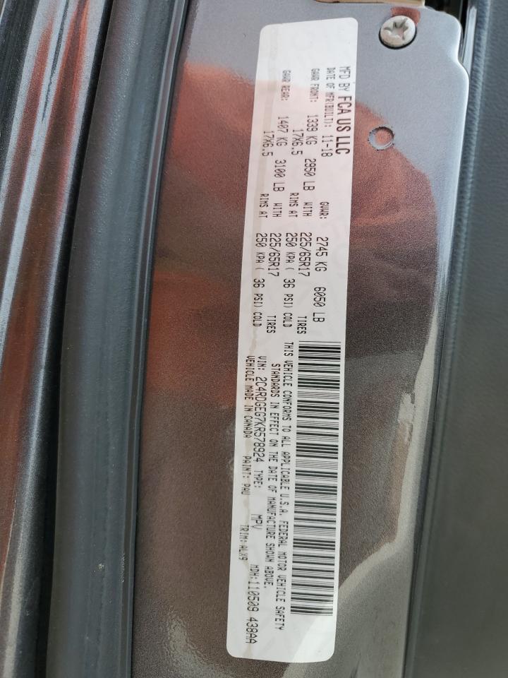 2019 Dodge Grand Caravan Gt VIN: 2C4RDGEG7KR578924 Lot: 55273355