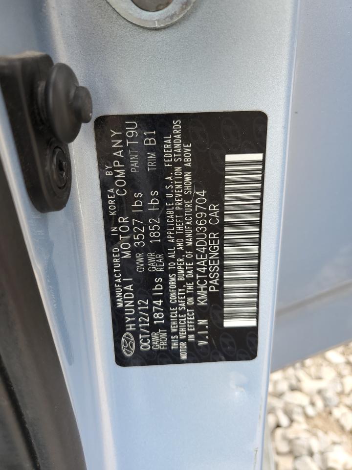 2013 Hyundai Accent Gls VIN: KMHCT4AE4DU369704 Lot: 57154745