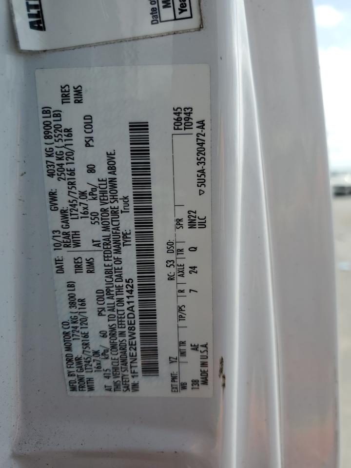 2014 Ford Econoline E250 Van VIN: 1FTNE2EW8EDA11425 Lot: 56963185