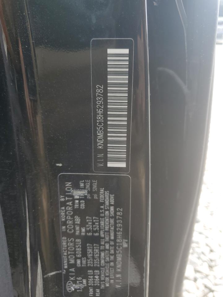2017 Kia Sedona Lx VIN: KNDMB5C18H6293782 Lot: 55952435