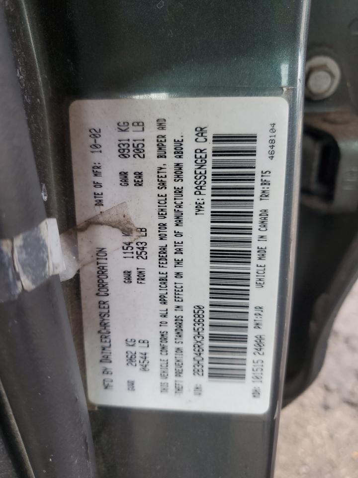 2003 Dodge Intrepid Se VIN: 2B3HD46RX3H536850 Lot: 66666685